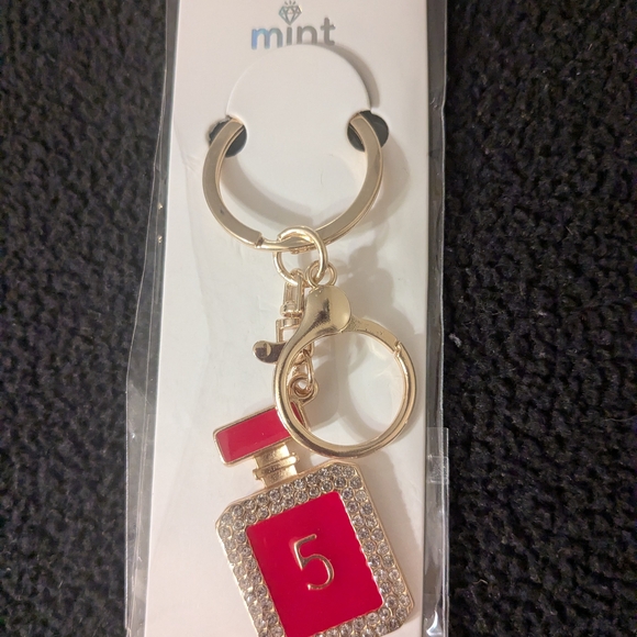 Mint Accessories - Mint Red and Gold Perfume Bottle Key Holder